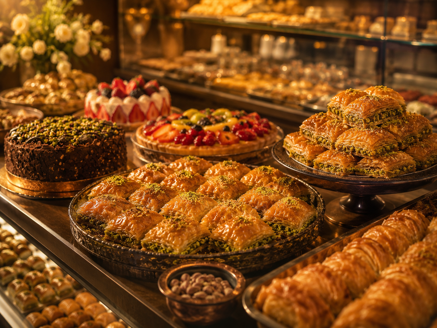 Tatlıköy taze baklava ve tatlı vitrini