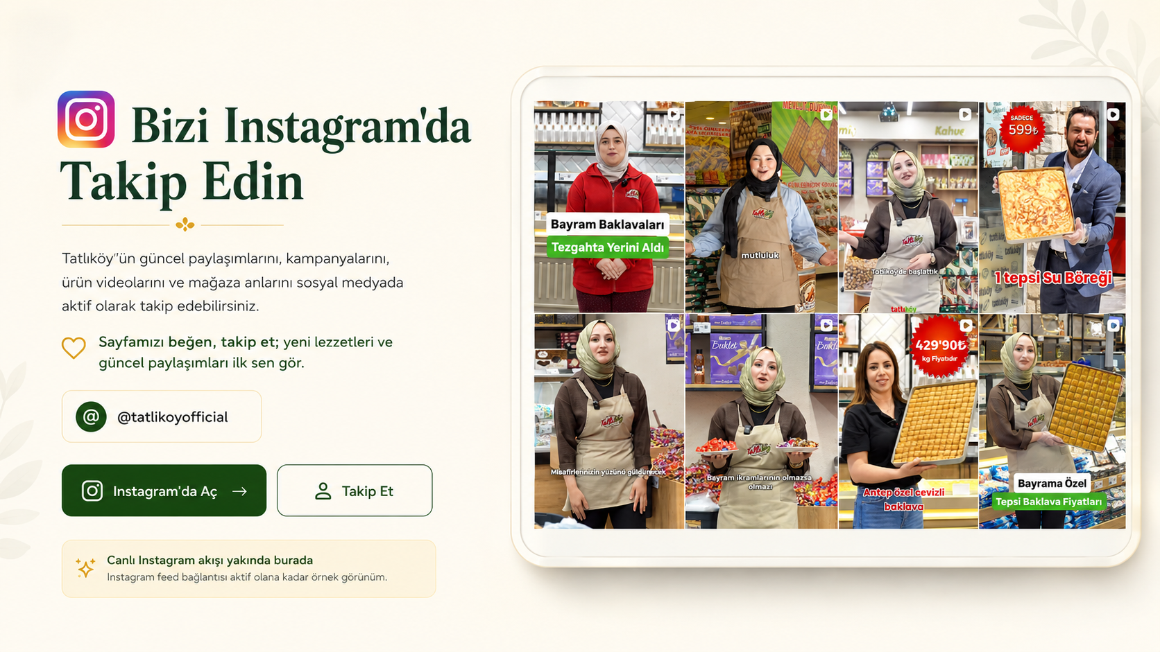 Tatlıköy Instagram görseli